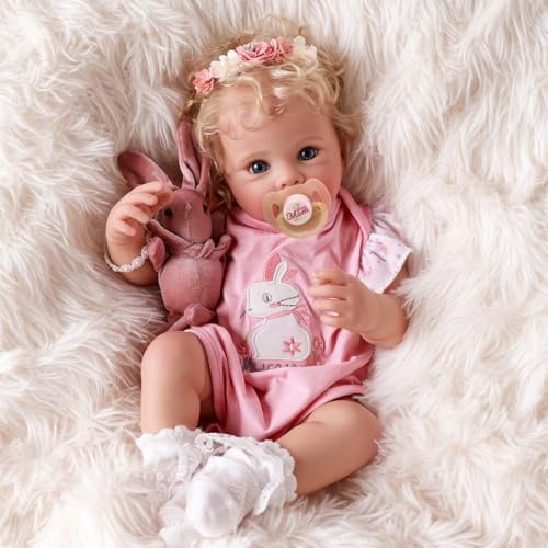 17 Inch Soft Body Realistic Baby Doll with Blond Curly Hair U359
