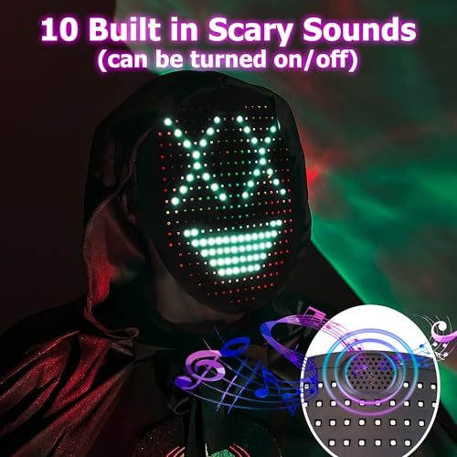 LED Face Mask with Gesture Sensing for Halloween Costume M971