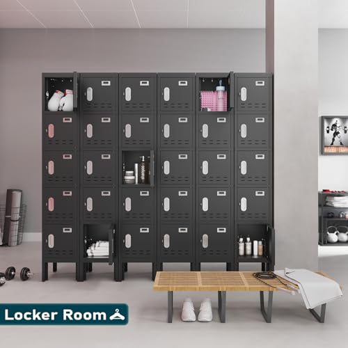 5-Door Steel Storage Locker with Hooks and Card Slots M92401