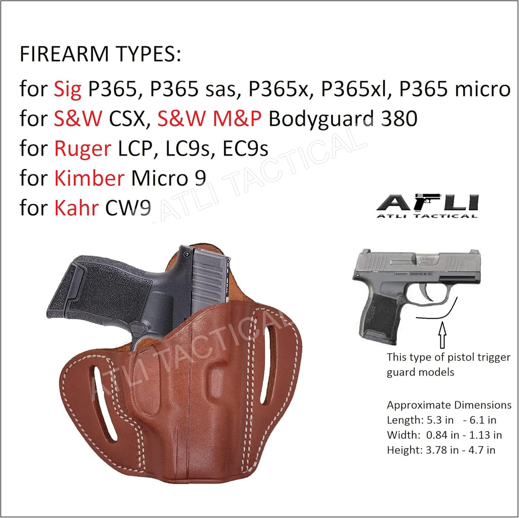OWB Leather Pancake Holster for Compact Pistols C290366