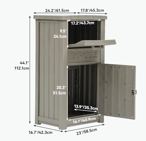 60 Gallon Outdoor Package Storage Box, Double-Wall Resin, Waterproof Deck Box for Porch O69284