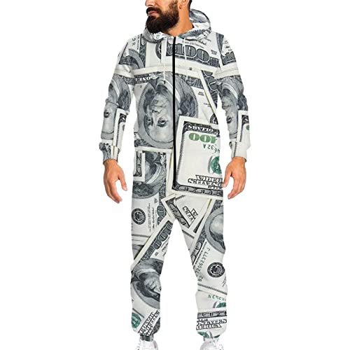 Adult Onesie Hooded One-Piece Pajama Zipper Jumpsuit for Men and Women I930