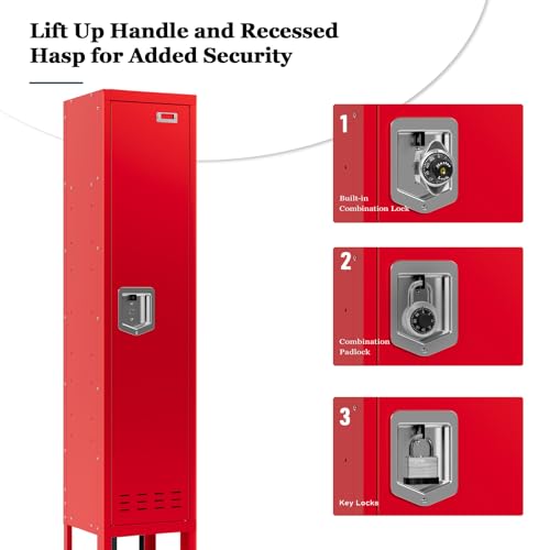 5-Door Steel Storage Locker with Hooks and Card Slots M92401