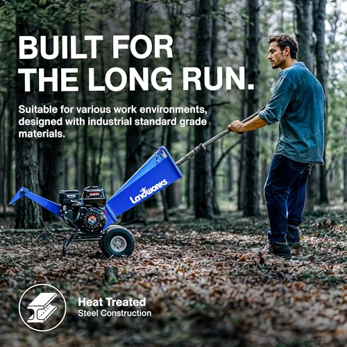 Wood Chipper Shredder Mulcher, 7 HP Gas Powered, 3 Inch Capacity A714