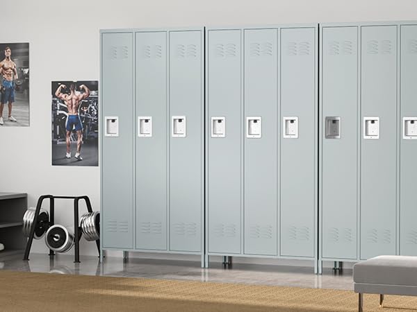 3-Door Blue Steel Storage Locker for Office, School, Gym C68898