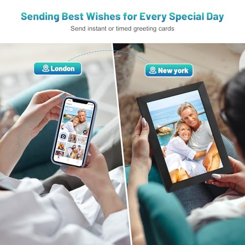 WiFi Digital Photo Frame 10.1 Inch IPS HD Touch Screen with 32GB Storage O9566