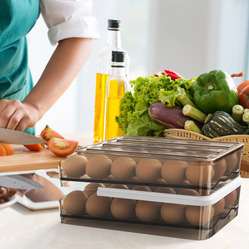 Large Capacity Auto Rolling Egg Holder for Refrigerator, 3 Layers V658816