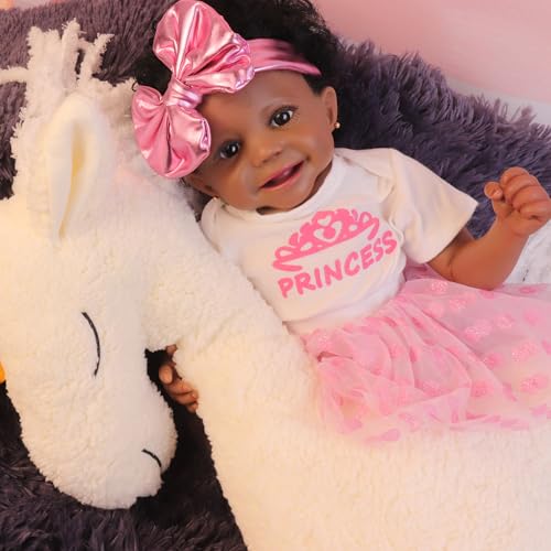 22.8 Inch Realistic African American Baby Doll with Soft Body K201