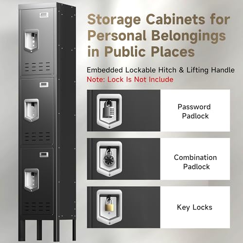 Metal Storage Cabinet, 5 Doors, Blue W429