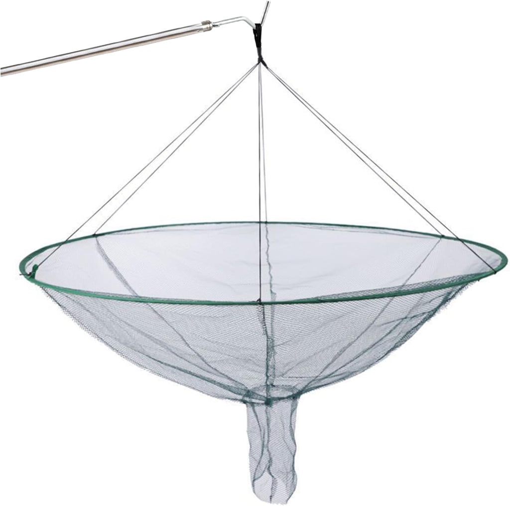Drop Net for Pier Fishing, Drop Net Dia. 39in Foldable Portable Pier Fishing Net with Dual Line Structure Knottable Fish Release Opening Sturdy Heavy-Duty Bridge Net for Shrimp, Crab, Drop Net