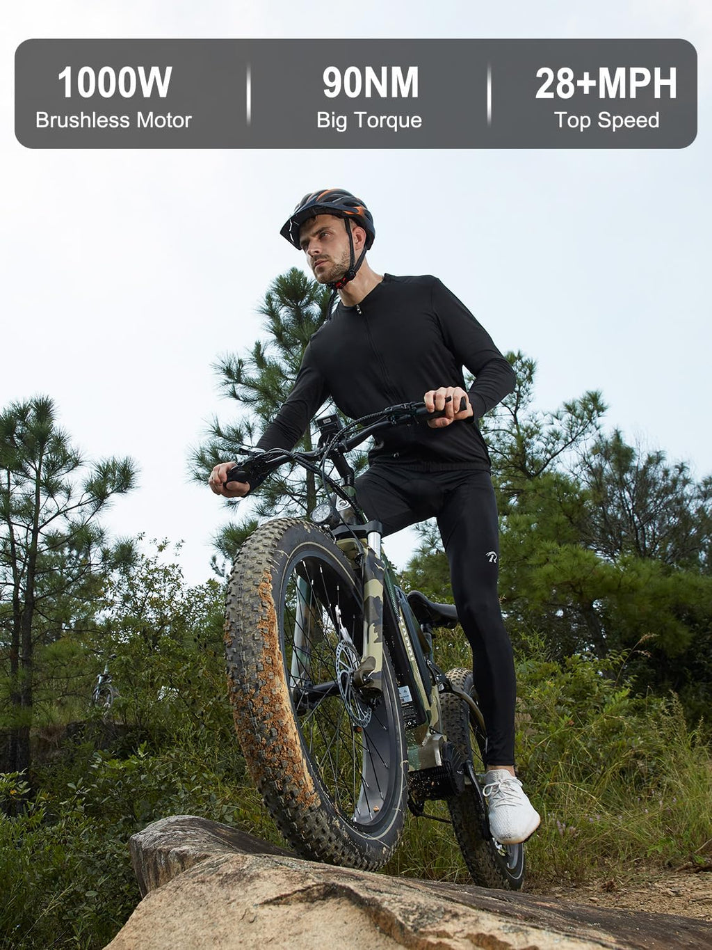 Mid-Drive Electric Bike for Adults, Full Suspension, 26" Fat Tire P39409