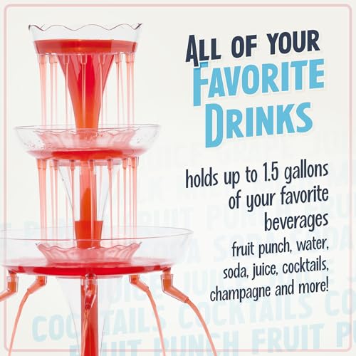 3-Tier Lighted Party Fountain with LED Base, 1.5 Gallons, 8 Cups B50564