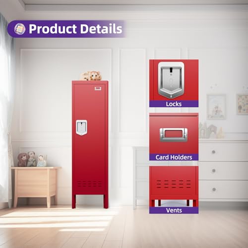 Metal Cabinet with Lockable Door for Office, Gym, School, Home A290