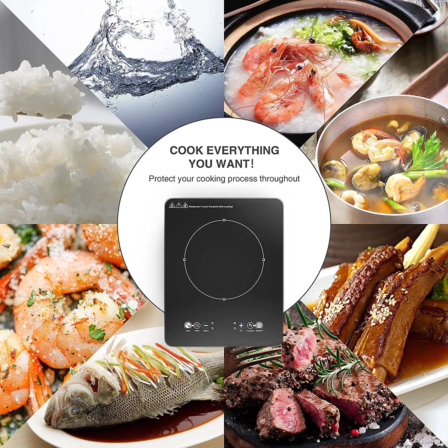 Portable Induction Cooktop Single Burner 1800W with Plug A153