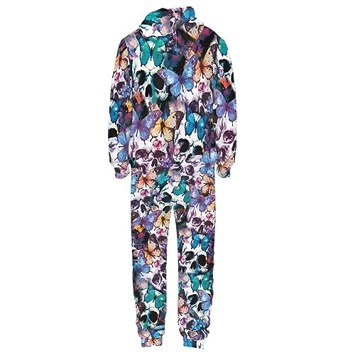 Adult Onesie Hooded One-Piece Pajama Zipper Jumpsuit for Men and Women I930