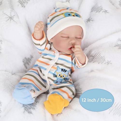 12 Inch Realistic Reborn Baby Doll Sleeping Newborn Vinyl Y75349