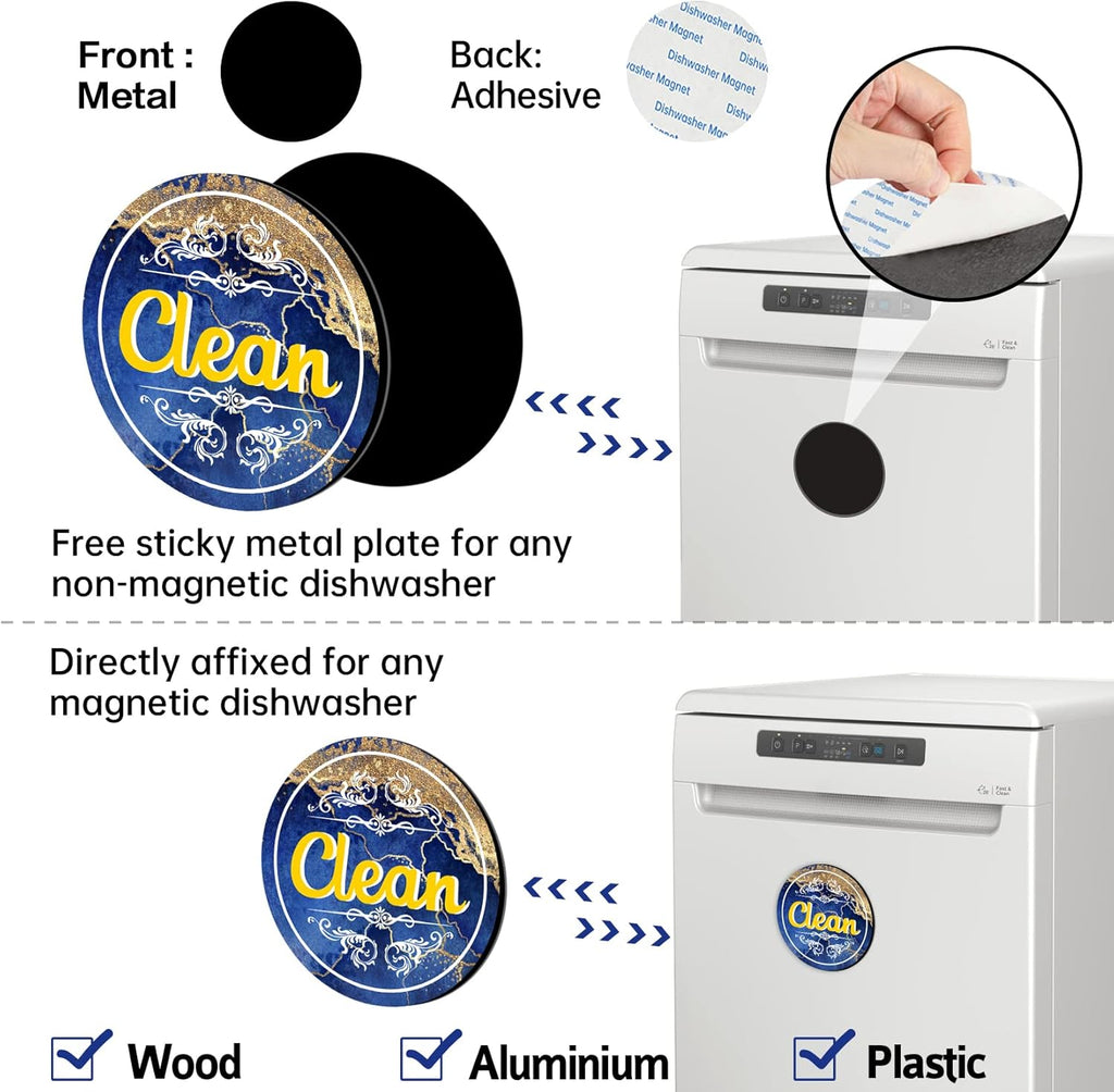 Dishwasher Magnet Clean Dirty Sign for Kitchen Organization Q545146