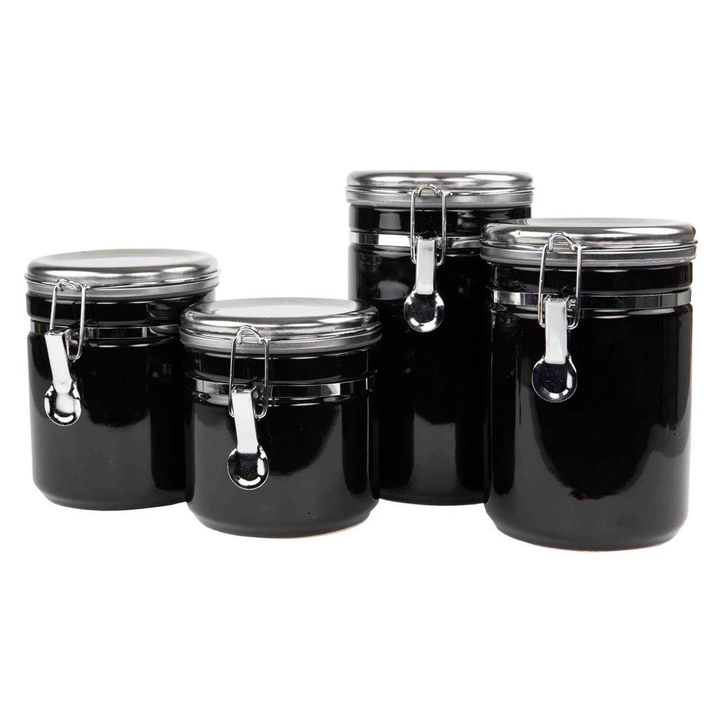 4 Piece Canister Set with Stainless Steel Tops B180574