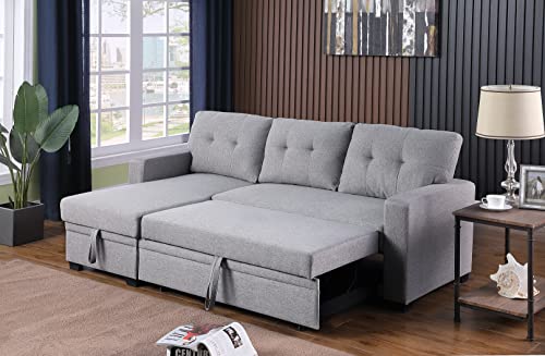 4-in-1 Convertible L Shaped Couch with Pull Out Bed and Storage Z983
