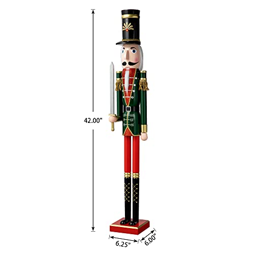 Wooden Nutcracker Decoration 42 Inch Christmas Indoor Outdoor C418758