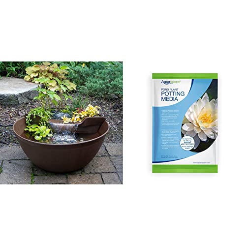Container Water Feature Kit with Waterfall Fountain, Pump & Filtration for Indoor & Outdoor Mini Pond O74793