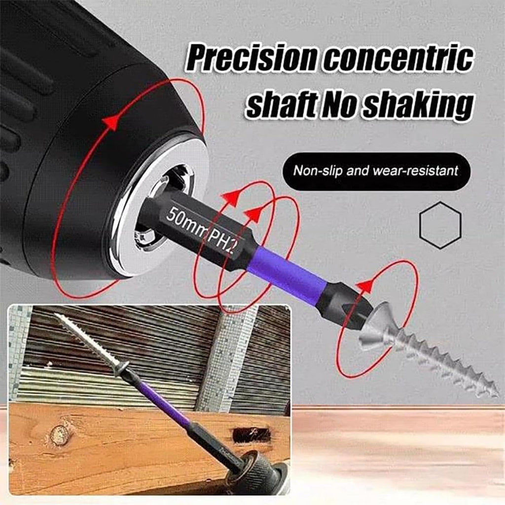 12-Piece Anti-Slip Shock-Proof Phillips Screwdriver Bit Set, 1/4 Hex Shank C654363