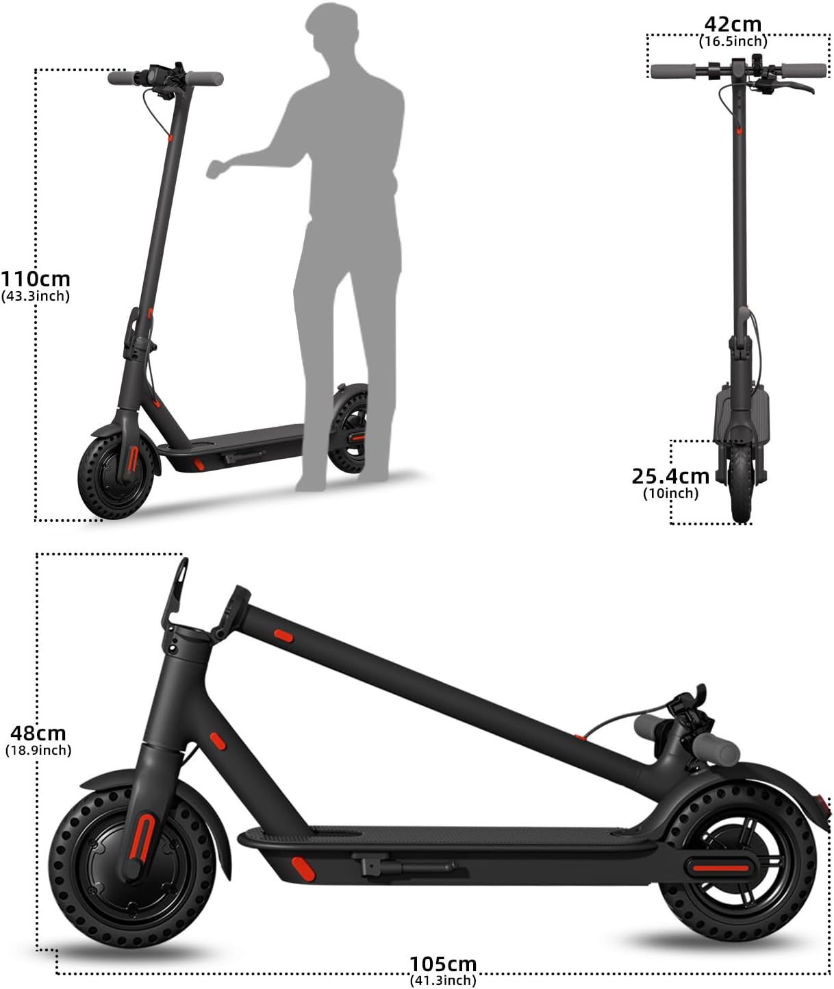 Electric Scooter for Adults, Portable Folding Commuting Scooter L509