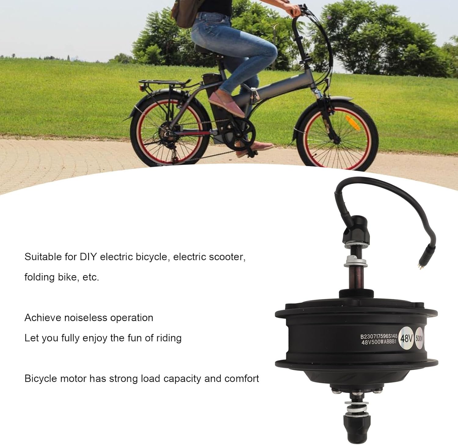 Electric Bicycle Gear Hub Motor, 48V 500W, Aluminum Alloy Wheel Rim A56595
