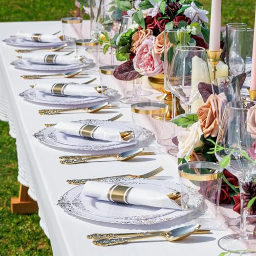 Gold Plastic Dinnerware Set for 50 Guests N48810