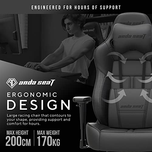 Ergonomic White Leather Gaming Chair with Lumbar and Neck Support N1627