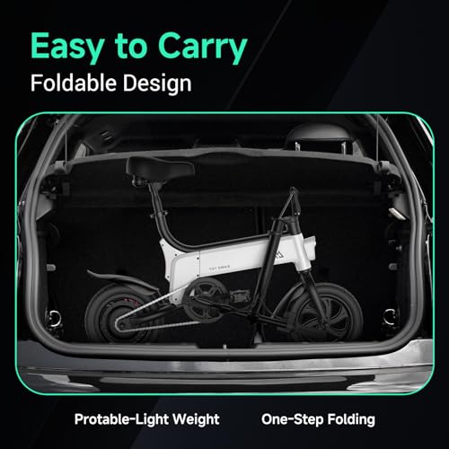 Folding Electric Bike 450W Peak Motor 16MPH 12" Pneumatic Tires J6416