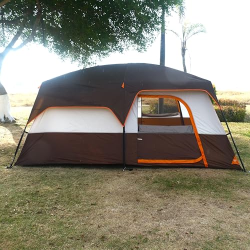 Extra Large Family Cabin Tent 2 Rooms 3 Doors 3 Windows Waterproof for Camping H460
