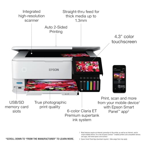 Wireless Color All-in-One Supertank Printer with Scanner and Copier P60389