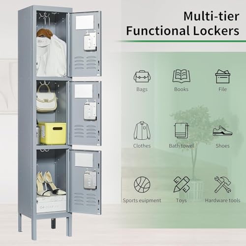 Steel Lockers for Employees, Lockable Storage Cabinet with Assembly X270
