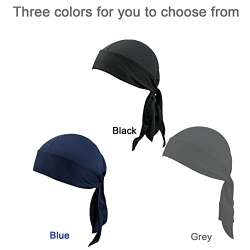 3Pcs Do Rag Skull Caps for Men Women, Sweat Wicking Cooling Helmet Liner P1851