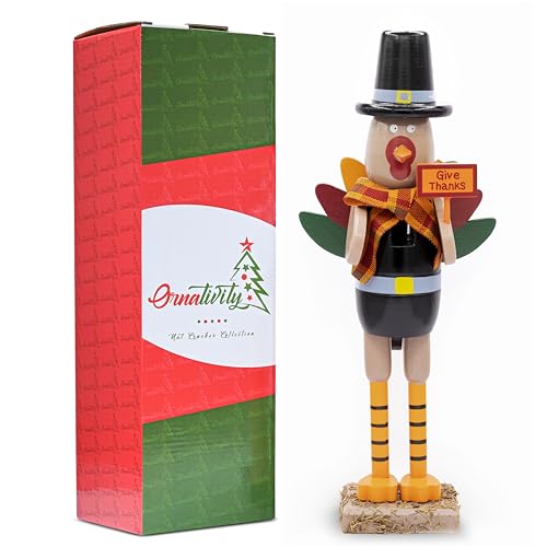 Thanksgiving Turkey Nutcracker Wooden Holiday Table Decor D96230