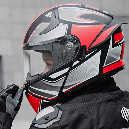 Adult Motorcycle Helmet Dual Visor Flip Up Modular Full Face W310064