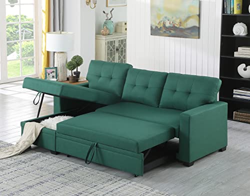 4-in-1 Convertible L Shaped Couch with Pull Out Bed and Storage Z983