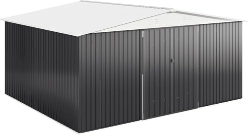 Outdoor Storage Shed 12x14 FT, Metal Garden Shed with Lockable Doors S5417