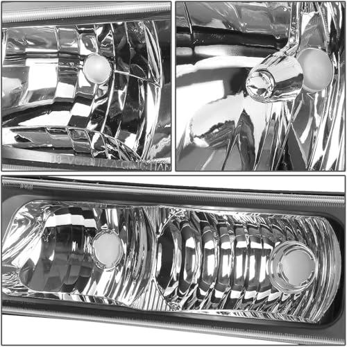 Headlights Assembly with LED Sequential Signal for Chevy Silverado Avalanche 2003-2006, Black Housing V223796