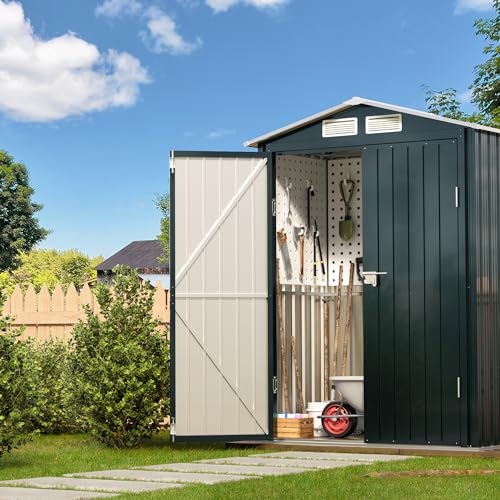 Outdoor Steel Storage Shed with Lockable Doors and Windows E249038