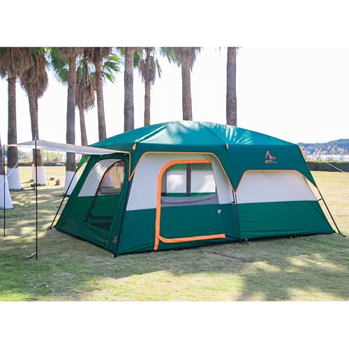 Extra Large Family Cabin Tent for Camping, 2 Rooms, 3 Doors, Waterproof E6603