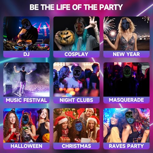 LED Mask with App Control for Halloween Costume G8629
