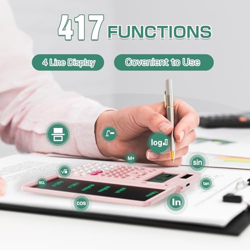Scientific Calculator with Notepad, 2-Line Display, Solar and Battery Powered Q967