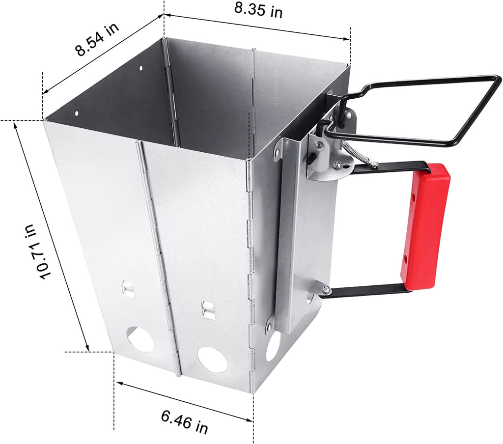 Foldable Charcoal Chimney Starter for BBQ Grill J4866