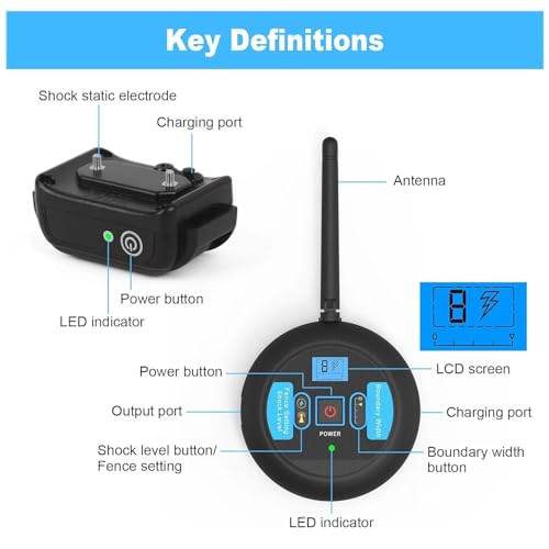 Dog Wireless Fence with Remote Training Collar, Rechargeable Waterproof, Adjustable Range K996