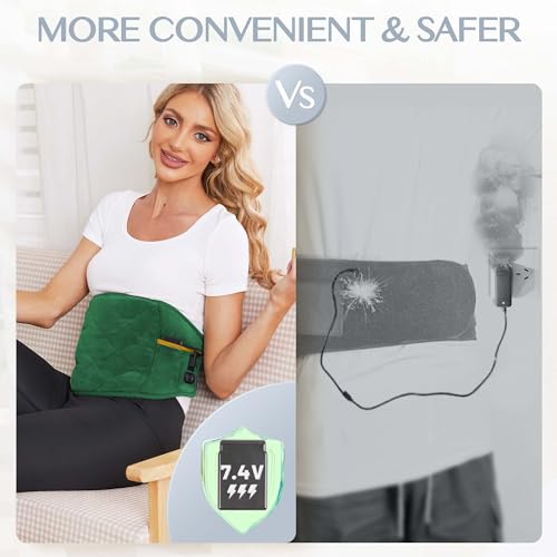 Cordless Heating Pad with Massager, 3 Vibration Modes and 3 Heating Settings T742