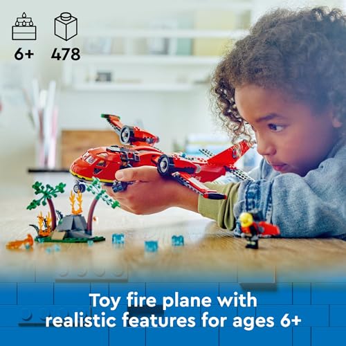 Fire Rescue Plane Building Blocks Playset for Kids Ages 6+ V3049