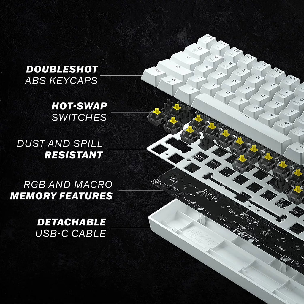 61 Keys RGB Backlit Mechanical Gaming Keyboard for PC/Mac T6639