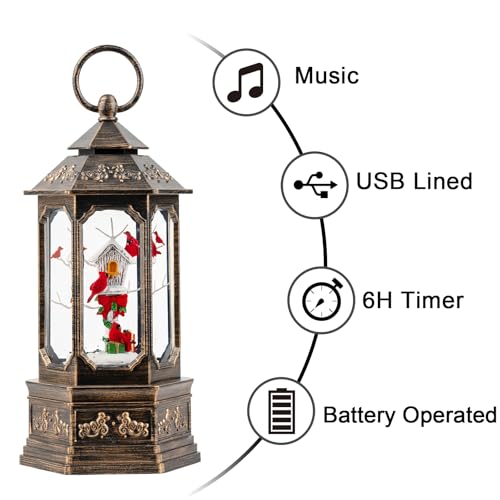 Nutcracker Snow Globe Lantern with Music and Timer Z50315